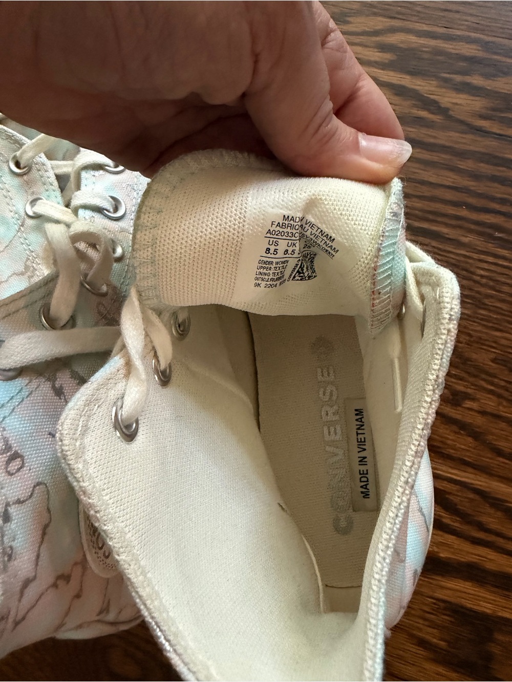 Converse High-Top Sneakers in Pastel Pink and Mint - Picture 5 of 5